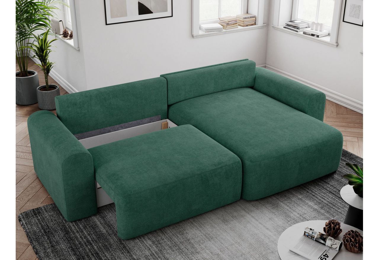 Narożnik NELSON L - uniwersalny - zielony, struktura