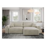 Narożnik NELSON L - uniwersalny - beżowy, welwet