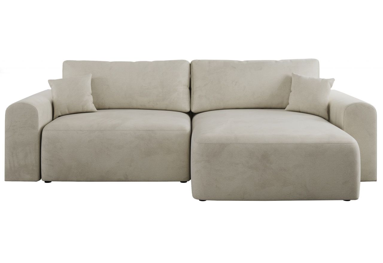 Narożnik NELSON L - uniwersalny - beżowy, welwet