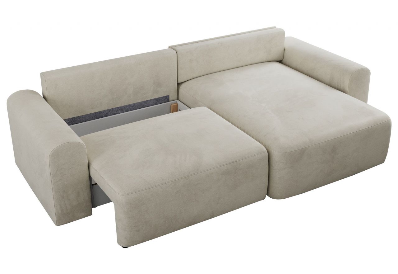 Narożnik NELSON L - uniwersalny - beżowy, welwet