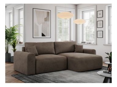 Narożnik NELSON L - uniwersalny - brązowy, welwet