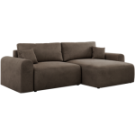 Narożnik NELSON L - uniwersalny - brązowy, welwet