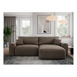 Narożnik NELSON L - uniwersalny - brązowy, welwet