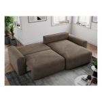 Narożnik NELSON L - uniwersalny - brązowy, welwet