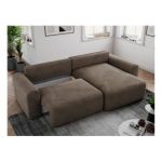 Narożnik NELSON L - uniwersalny - brązowy, welwet