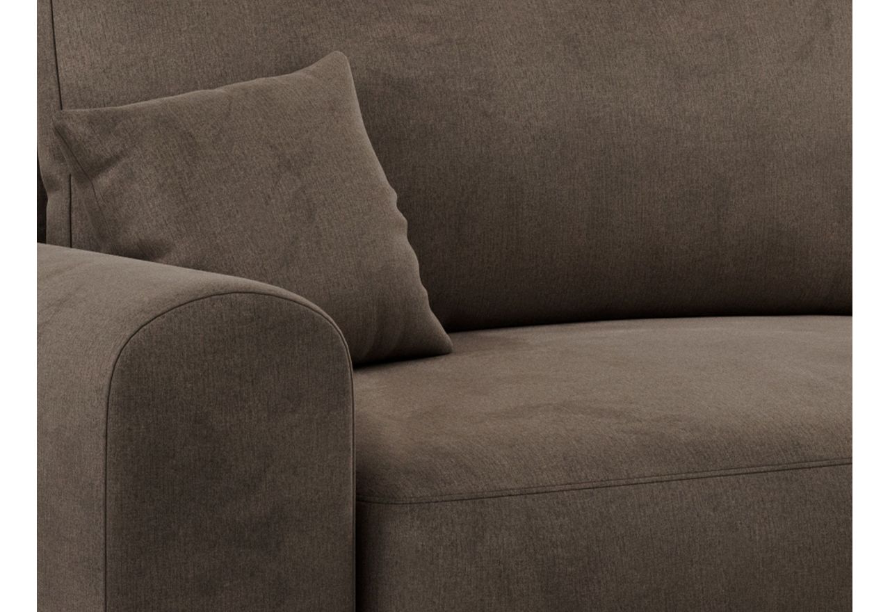 Narożnik NELSON L - uniwersalny - brązowy, welwet