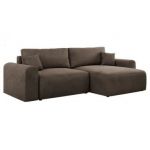 Narożnik NELSON L - uniwersalny - brązowy, welwet