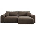 Narożnik NELSON L - uniwersalny - brązowy, welwet