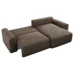 Narożnik NELSON L - uniwersalny - brązowy, welwet