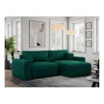 Narożnik NELSON L - uniwersalny - ciemnozielony, welwet