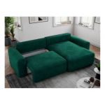 Narożnik NELSON L - uniwersalny - ciemnozielony, welwet