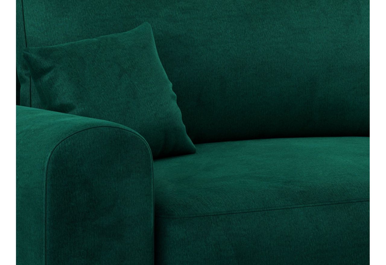 Narożnik NELSON L - uniwersalny - ciemnozielony, welwet