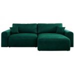 Narożnik NELSON L - uniwersalny - ciemnozielony, welwet