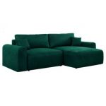 Narożnik NELSON L - uniwersalny - ciemnozielony, welwet