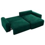 Narożnik NELSON L - uniwersalny - ciemnozielony, welwet