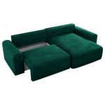 Narożnik NELSON L - uniwersalny - ciemnozielony, welwet