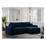 Narożnik NELSON L - uniwersalny - ciemnoniebieski, welwet