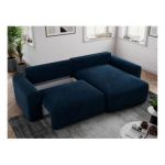 Narożnik NELSON L - uniwersalny - ciemnoniebieski, welwet