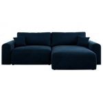 Narożnik NELSON L - uniwersalny - ciemnoniebieski, welwet
