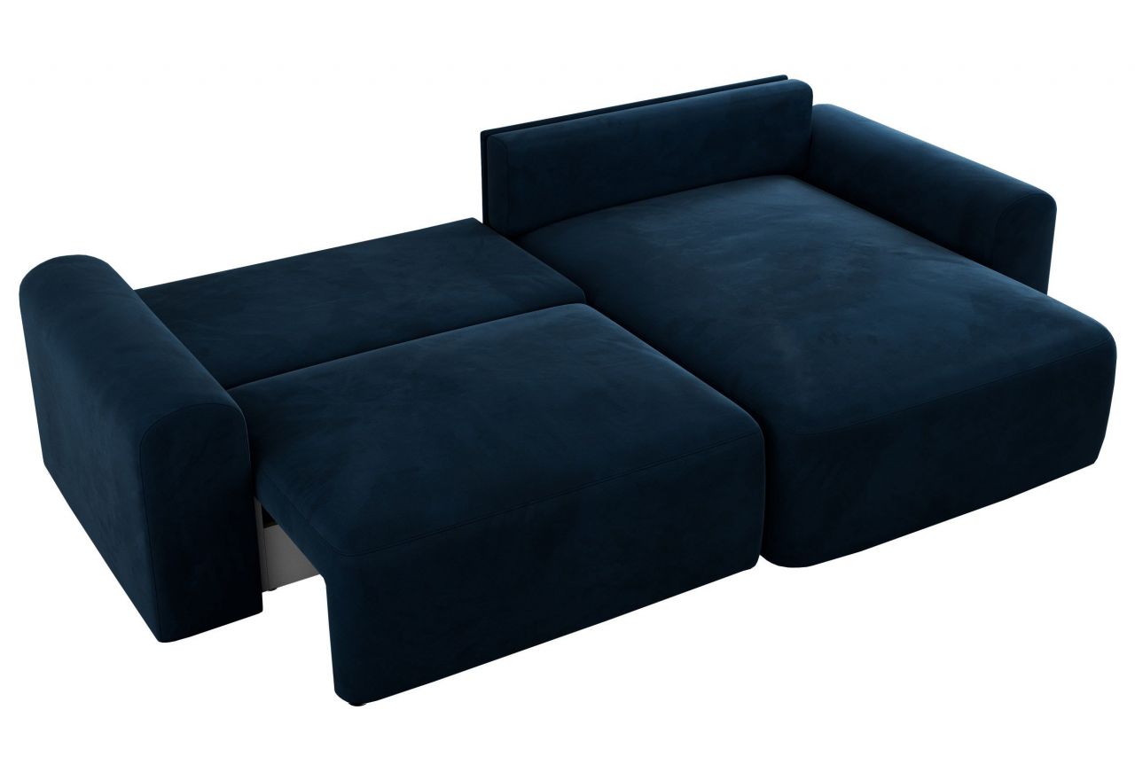 Narożnik NELSON L - uniwersalny - ciemnoniebieski, welwet