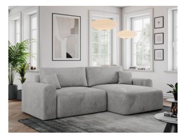 Narożnik NELSON L - uniwersalny - jasnoszary, welwet