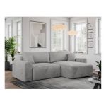 Narożnik NELSON L - uniwersalny - jasnoszary, welwet