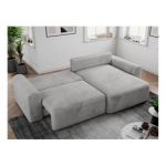 Narożnik NELSON L - uniwersalny - jasnoszary, welwet