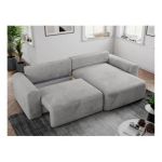 Narożnik NELSON L - uniwersalny - jasnoszary, welwet