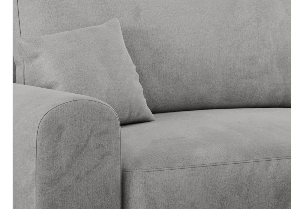 Narożnik NELSON L - uniwersalny - jasnoszary, welwet