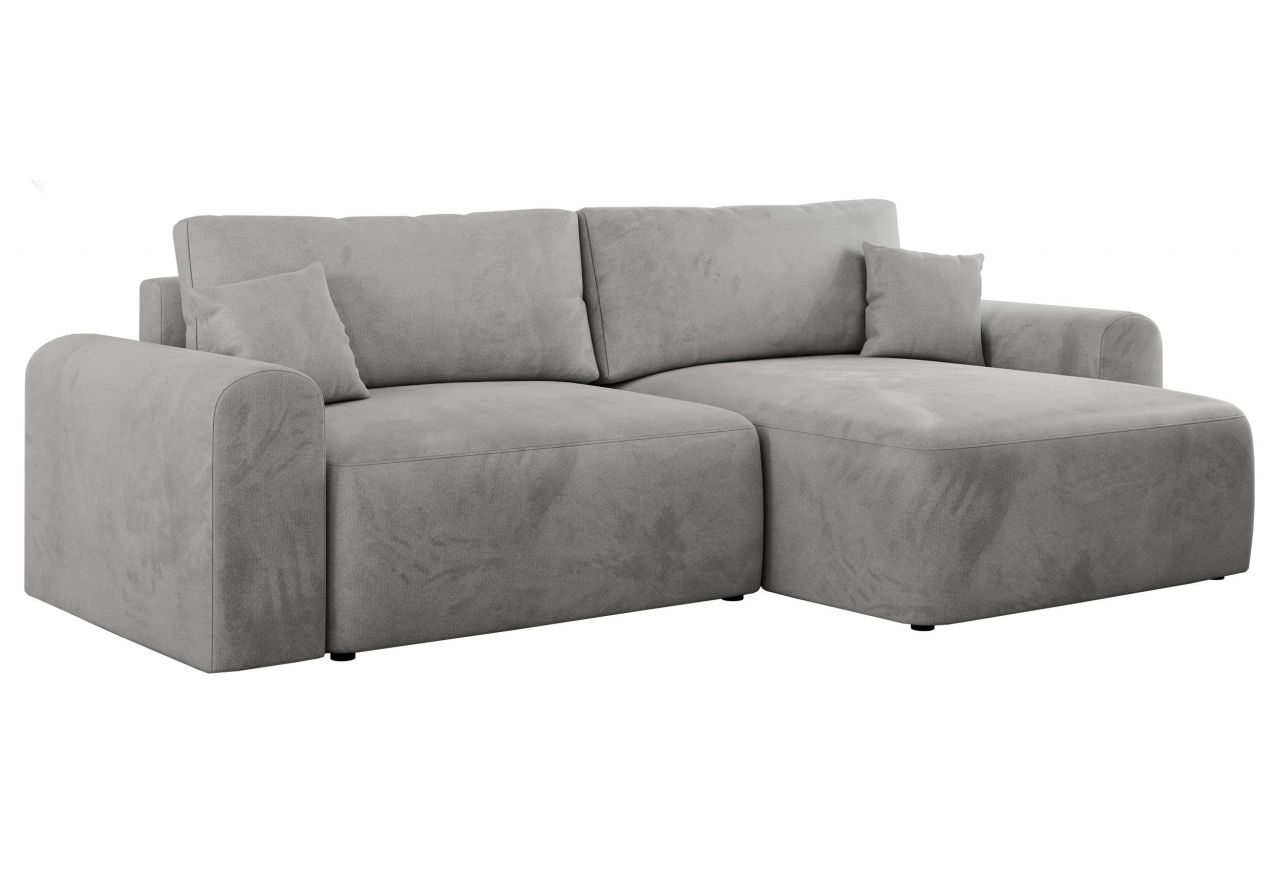 Narożnik NELSON L - uniwersalny - jasnoszary, welwet