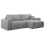 Narożnik NELSON L - uniwersalny - jasnoszary, welwet