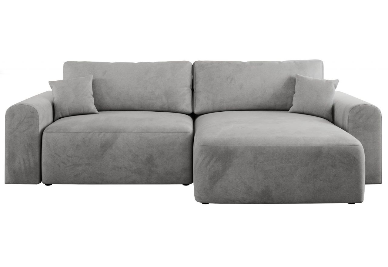 Narożnik NELSON L - uniwersalny - jasnoszary, welwet