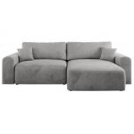 Narożnik NELSON L - uniwersalny - jasnoszary, welwet