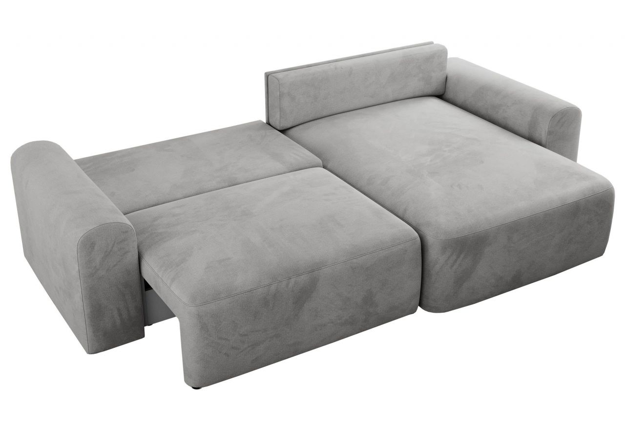 Narożnik NELSON L - uniwersalny - jasnoszary, welwet