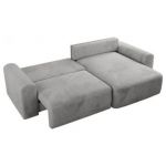 Narożnik NELSON L - uniwersalny - jasnoszary, welwet