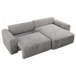 Narożnik NELSON L - uniwersalny - jasnoszary, welwet