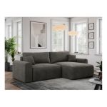 Narożnik NELSON L - uniwersalny - ciemnoszary, welwet