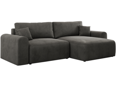 Narożnik NELSON L - uniwersalny - ciemnoszary, welwet