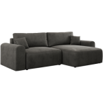 Narożnik NELSON L - uniwersalny - ciemnoszary, welwet