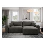 Narożnik NELSON L - uniwersalny - ciemnoszary, welwet