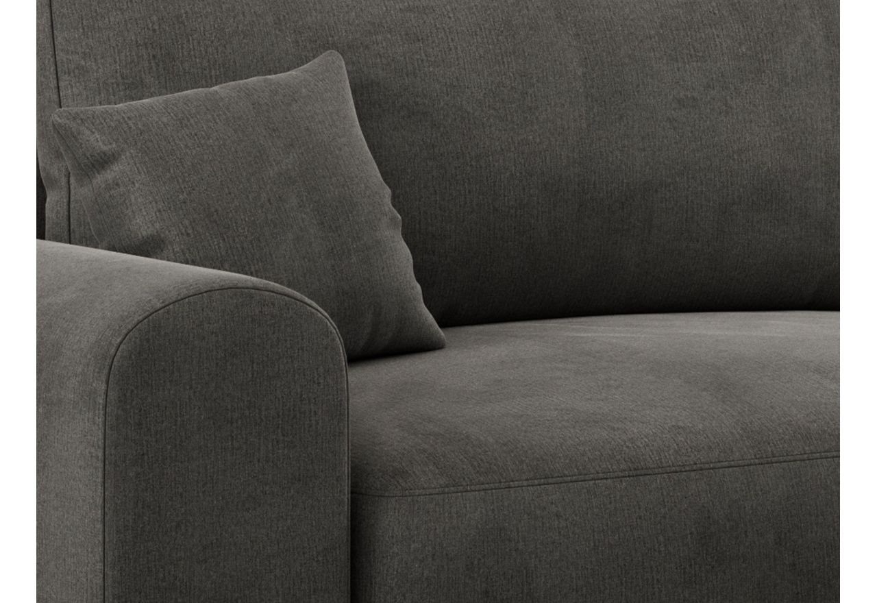 Narożnik NELSON L - uniwersalny - ciemnoszary, welwet