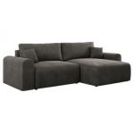 Narożnik NELSON L - uniwersalny - ciemnoszary, welwet