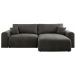 Narożnik NELSON L - uniwersalny - ciemnoszary, welwet