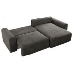 Narożnik NELSON L - uniwersalny - ciemnoszary, welwet