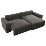 Narożnik NELSON L - uniwersalny - ciemnoszary, welwet