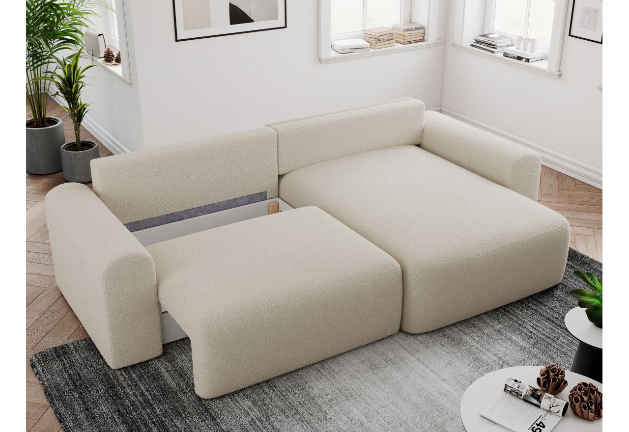 Narożnik NELSON L - uniwersalny - beżowy, boucle