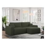 Narożnik NELSON L - uniwersalny - ciemnozielony, boucle