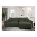 Narożnik NELSON L - uniwersalny - ciemnozielony, boucle