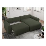 Narożnik NELSON L - uniwersalny - ciemnozielony, boucle