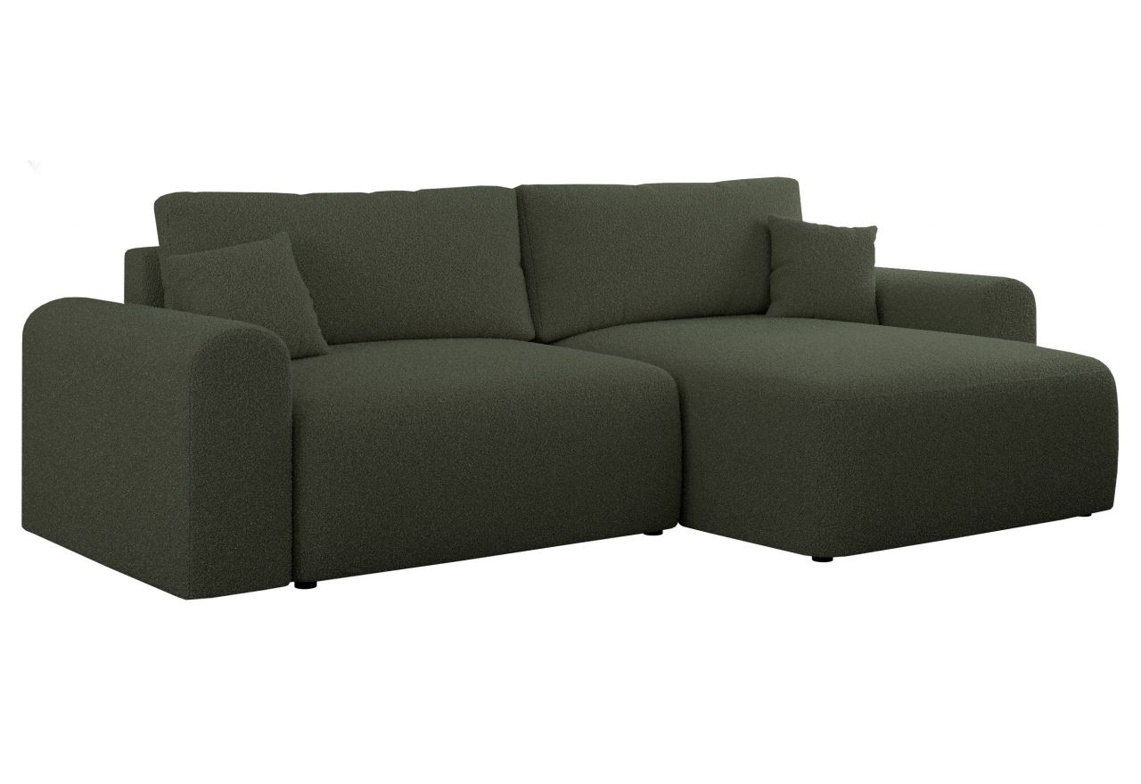 Narożnik NELSON L - uniwersalny - ciemnozielony, boucle